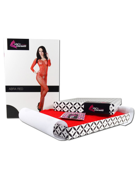 Piros bodystocking erotikus fehérnemű nőknek - 6