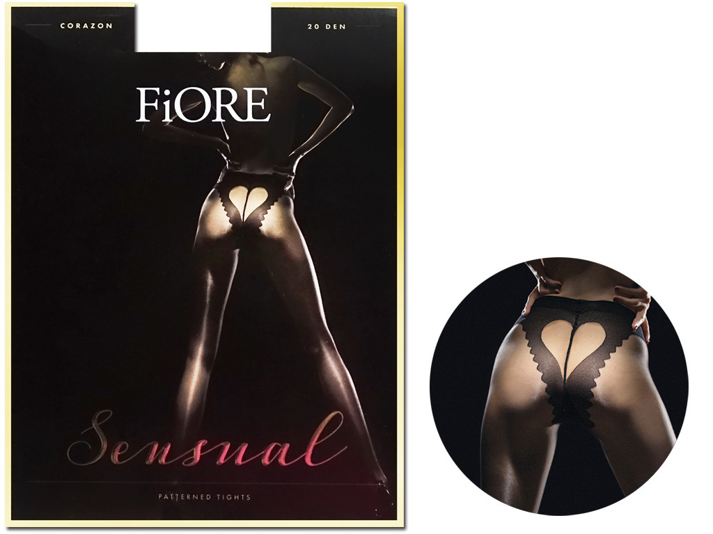 Smooth black pantyhose women's heart on their buttocks - 3
