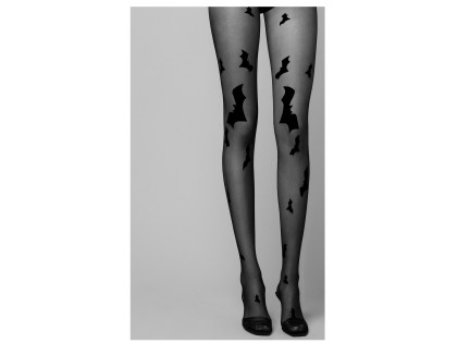 Black Halloween tights in bats - 2