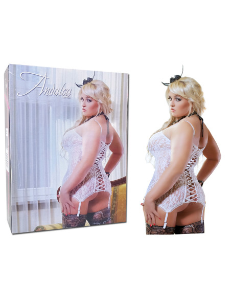 White lace lacing erotic T-shirt - 3