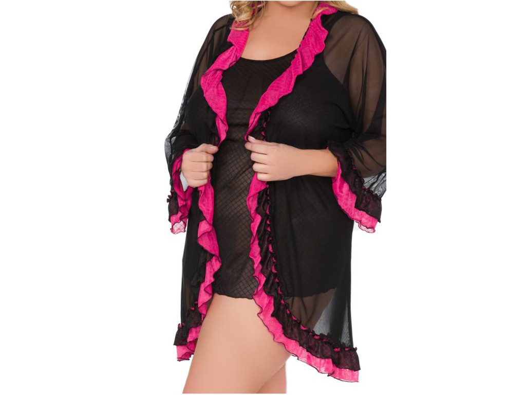 Dessous-Set T-Shirt und Bademantel in großen Größen - 6
