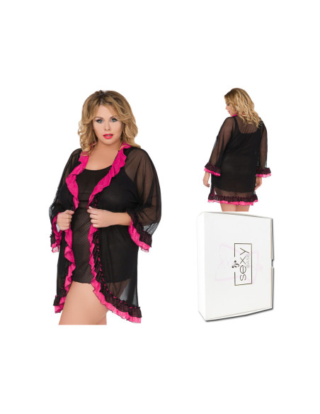 Ensemble de lingerie T-shirt et peignoir grandes tailles - 4
