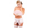 White wet-look garter belt with lace - 2