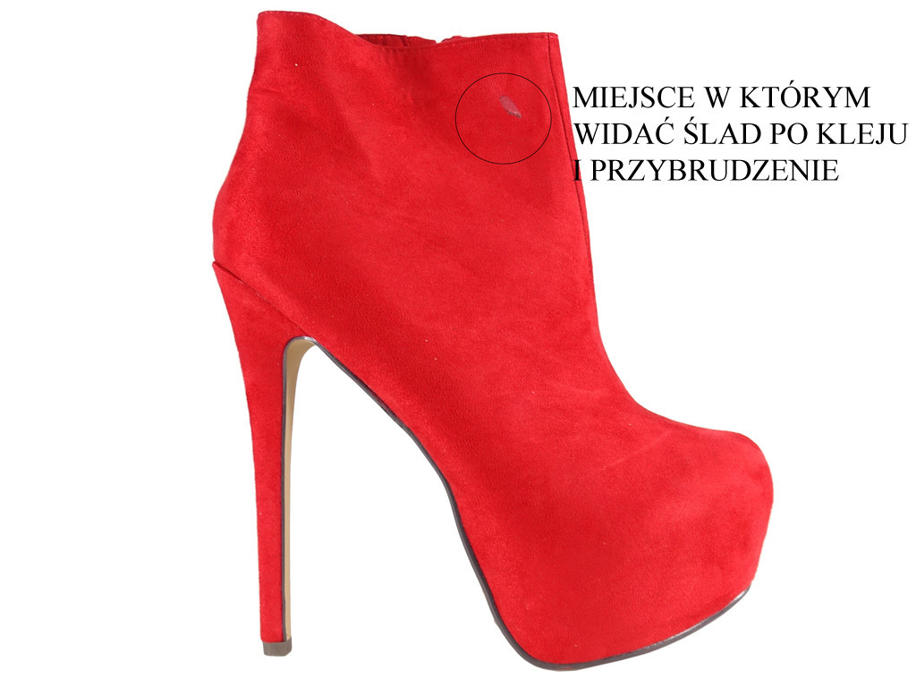 Red boots on the platform suede boots for women - 6