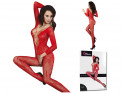 Női vörös erotikus bodystocking fehérnemű - 4