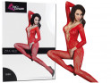 Női vörös erotikus bodystocking fehérnemű - 3