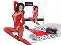 Női vörös erotikus bodystocking fehérnemű - 5