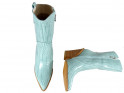 Modré kovbojské boty pro dámské kotníkové boty z eko kůže - 4