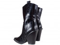 Чорні жіночі ковбойські чоботи з екошкіри - 2