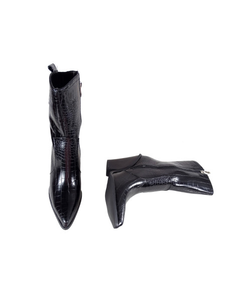 Cizme de cowboy negre din piele ecologică pentru femei - 4