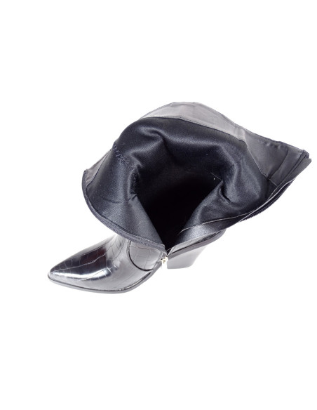Cizme de cowboy negre din piele ecologică pentru femei - 5