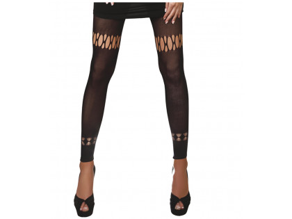 Black patterned elastic leggings women's leggings leggings - 2