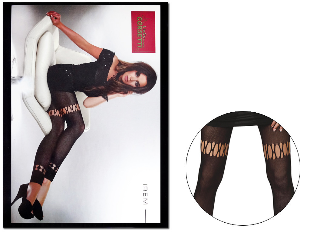 Black patterned elastic leggings women's leggings leggings - 3
