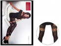 Czarne wzorzyste elastyczne legginsy damskie getry - 3