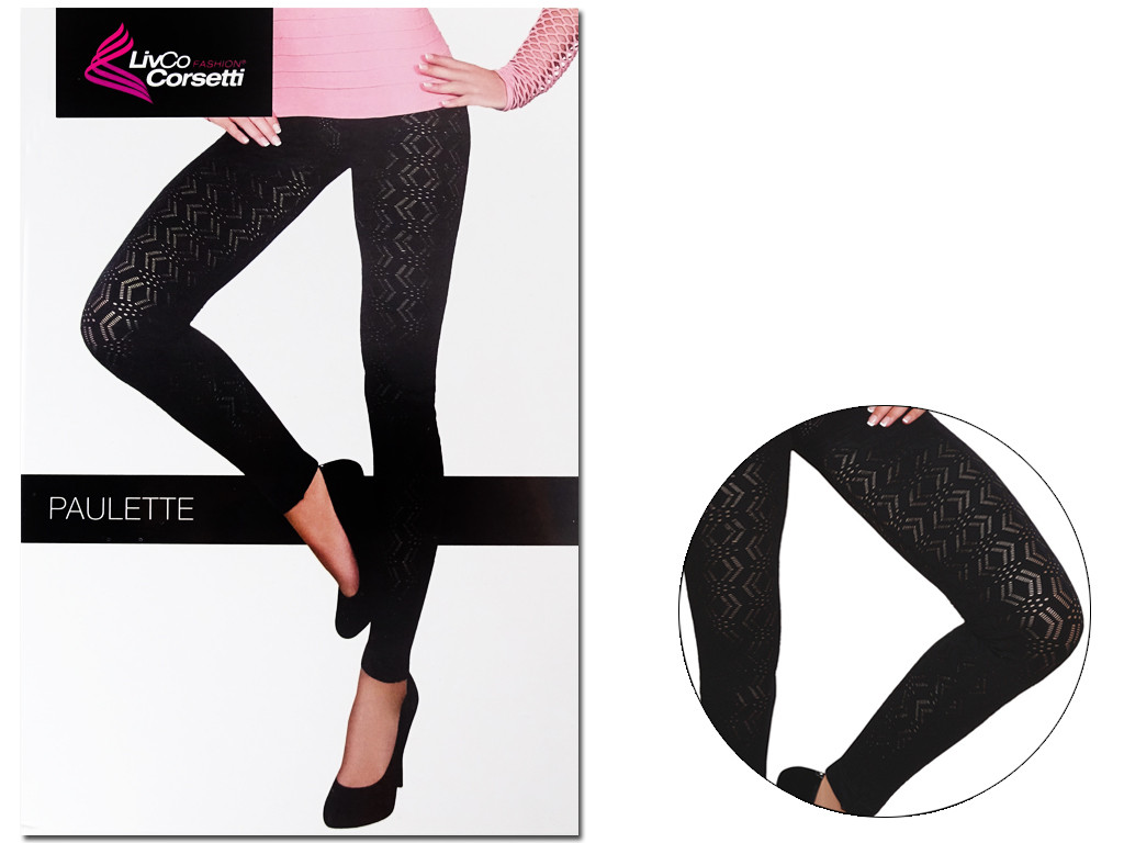 Black patterned leggings women's gaiters - 3