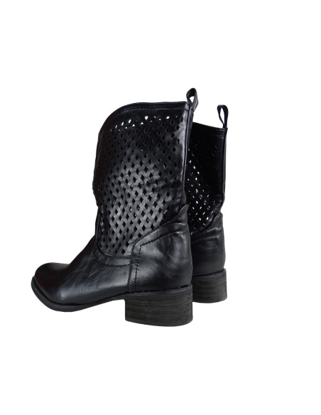 Black ladies' openwork boots - 2