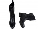 Czarne botki damskie ażurowe buty - 4