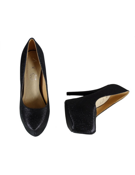 Epingles noires sur les chaussures pour femmes en cuir écologique - 4