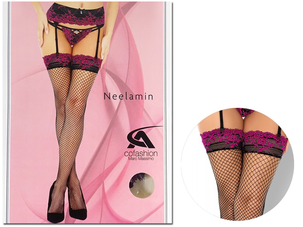 Cabaret stockings with lace small mesh - 3