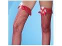 Raudonos kabareto kojinės su mažomis akutėmis - 2