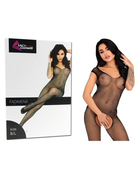 Schwarzer Ganzkörperkohl in Bodystocking - 3