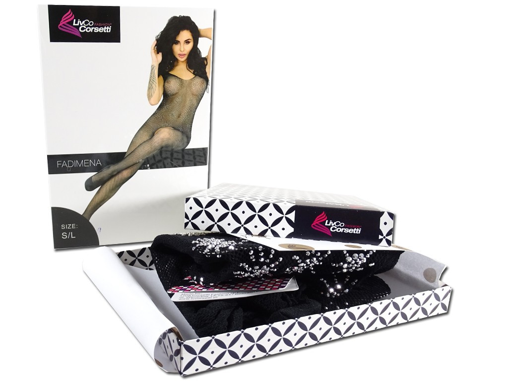 Celotělové černé síťované bodystocking - 6