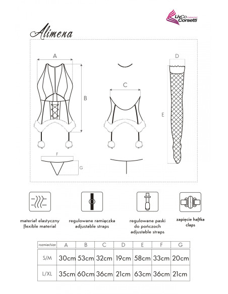 Corset roșu de Crăciun cu ciorapi - 7