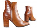 Brown insulated women's heeled boots - 3