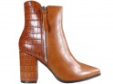 Brown insulated women's heeled boots - 1