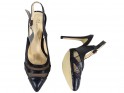 Жіночі чорні ажурні туфлі на шпильках з екошкіри - 4