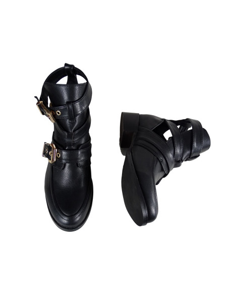 Bottes noires en cuir écologique pour femmes - 4