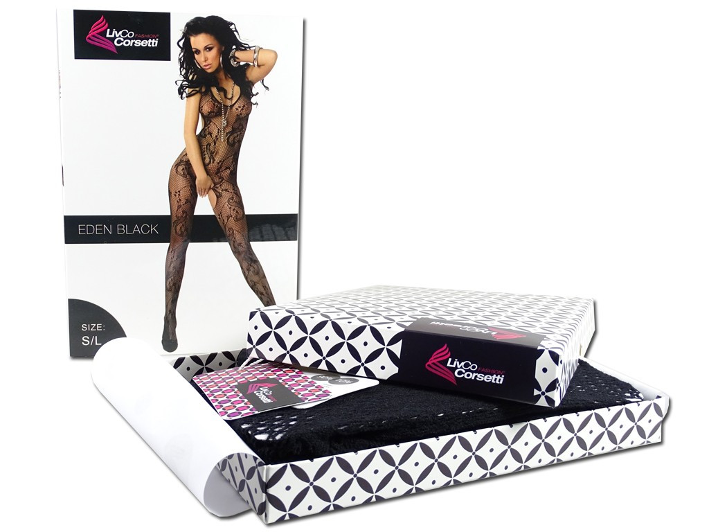 Černé bodystocking s otevřenou rozkrokovou erotickou dírou - 6