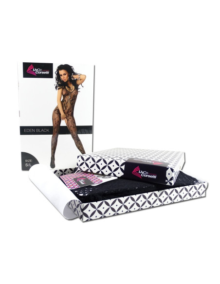 Black bodystocking open step erotic hole - 6