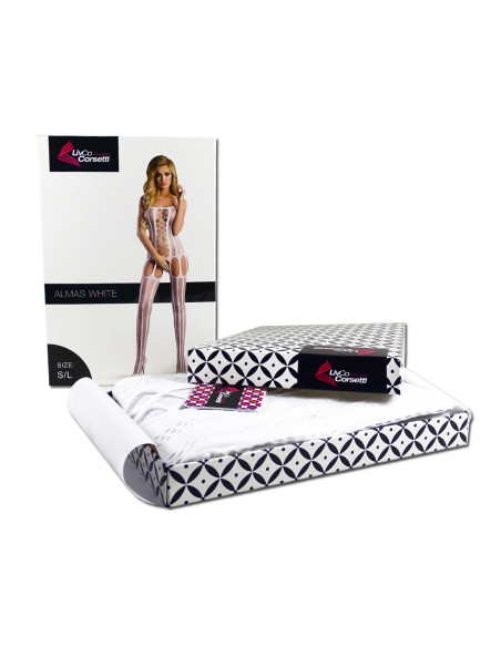 Biele bodystocking elastické erotické prádlo - 6
