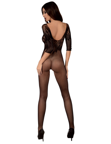 Vzorované černé sexy bodystocking pro ženy - 2