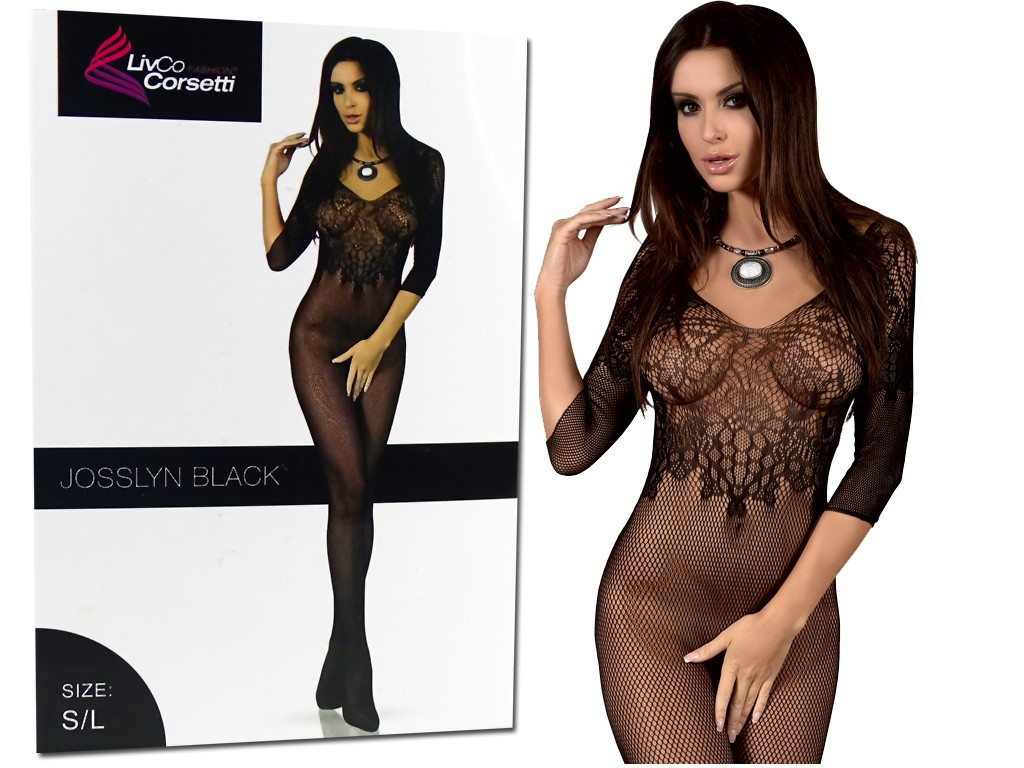 Bodystock sexy negru cu model pentru femei - 3