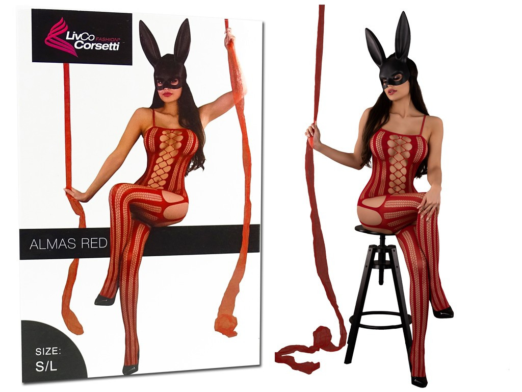 Erotische Damenunterwäsche mit Bodystocking aus Bordeaux - 3