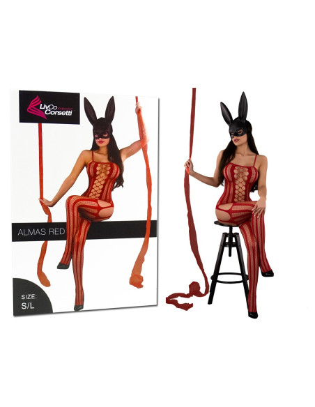 Bordo krāsas bodystocking sieviešu erotiskā apakšveļa - 3
