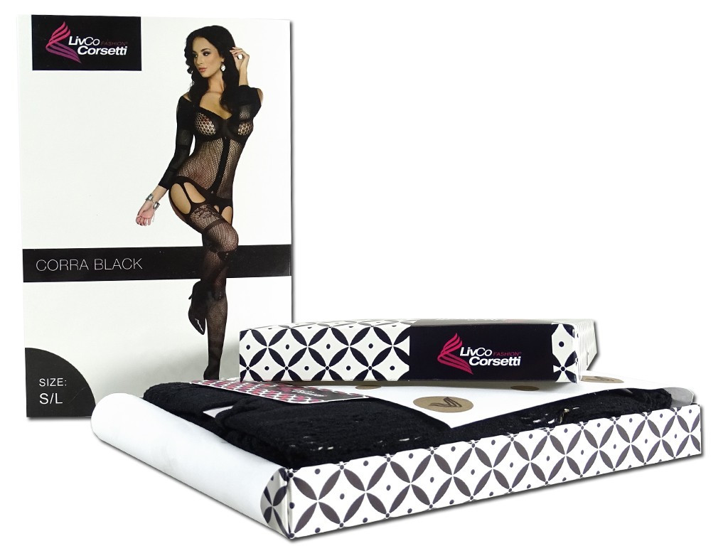Lingerie érotique noire bodystocking élastique - 6