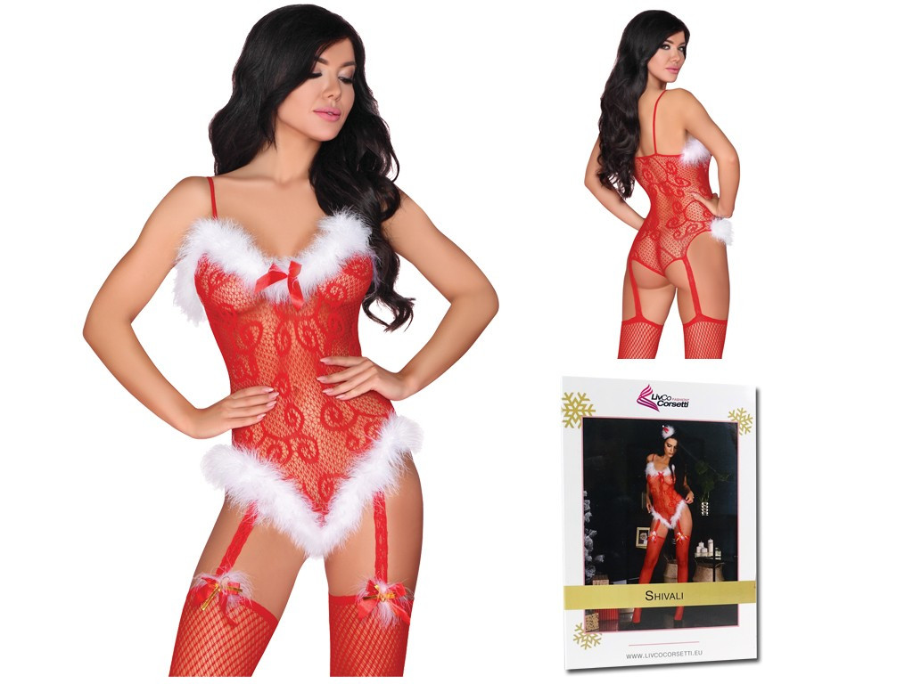 Body de Noël érotique rouge en boîte - 4
