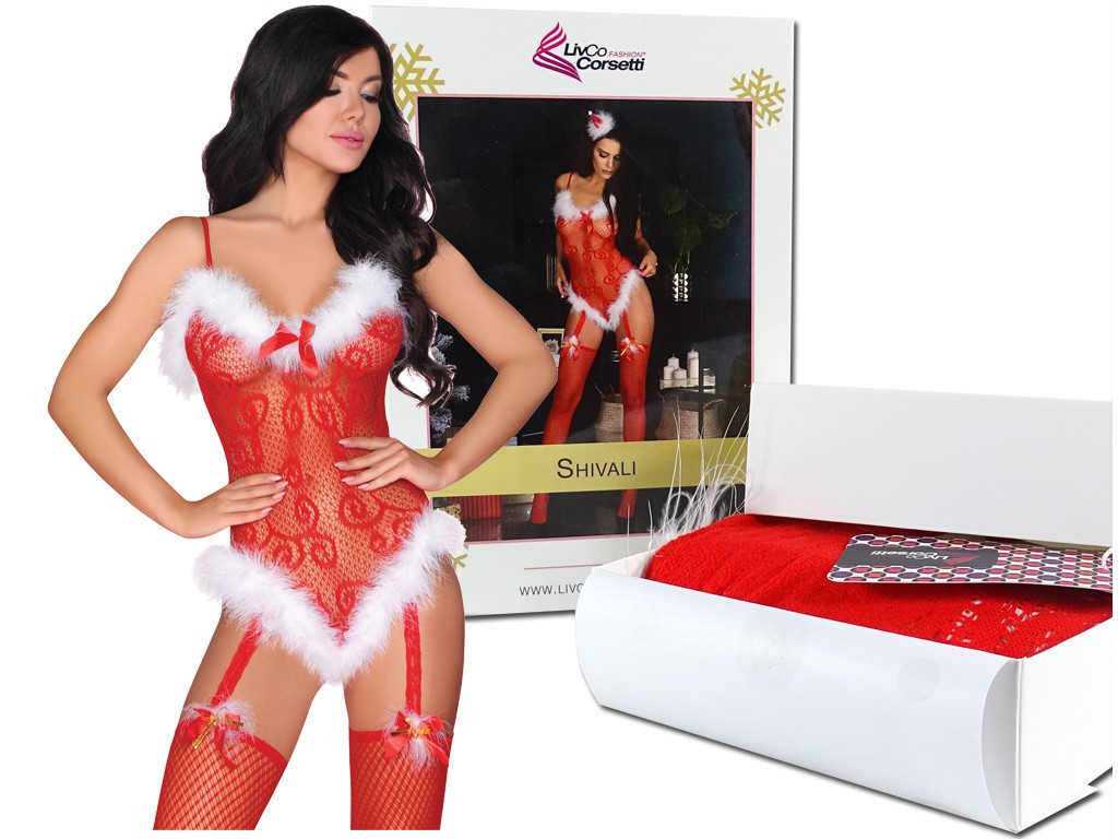 Body de Noël érotique rouge en boîte - 5