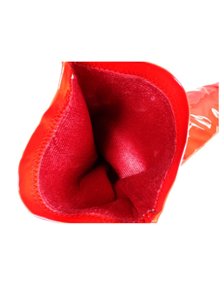 Cizme lungi peste genunchi lăcuite roșii - 3