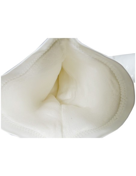 White lacquered long boots behind the knee - 3