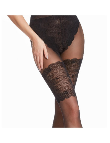 Colanți cu modele precum ciorapi cu dantelă de 20 de denari - 2