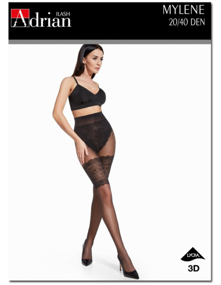 Colanți cu modele precum ciorapi cu dantelă de 20 de denari - 1