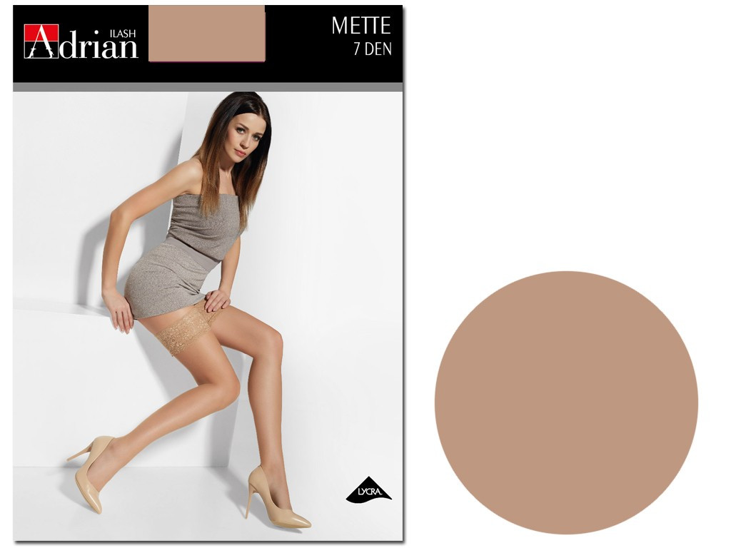 Жіночі тонкі панчохи Mette 7 den з мереживом - 6
