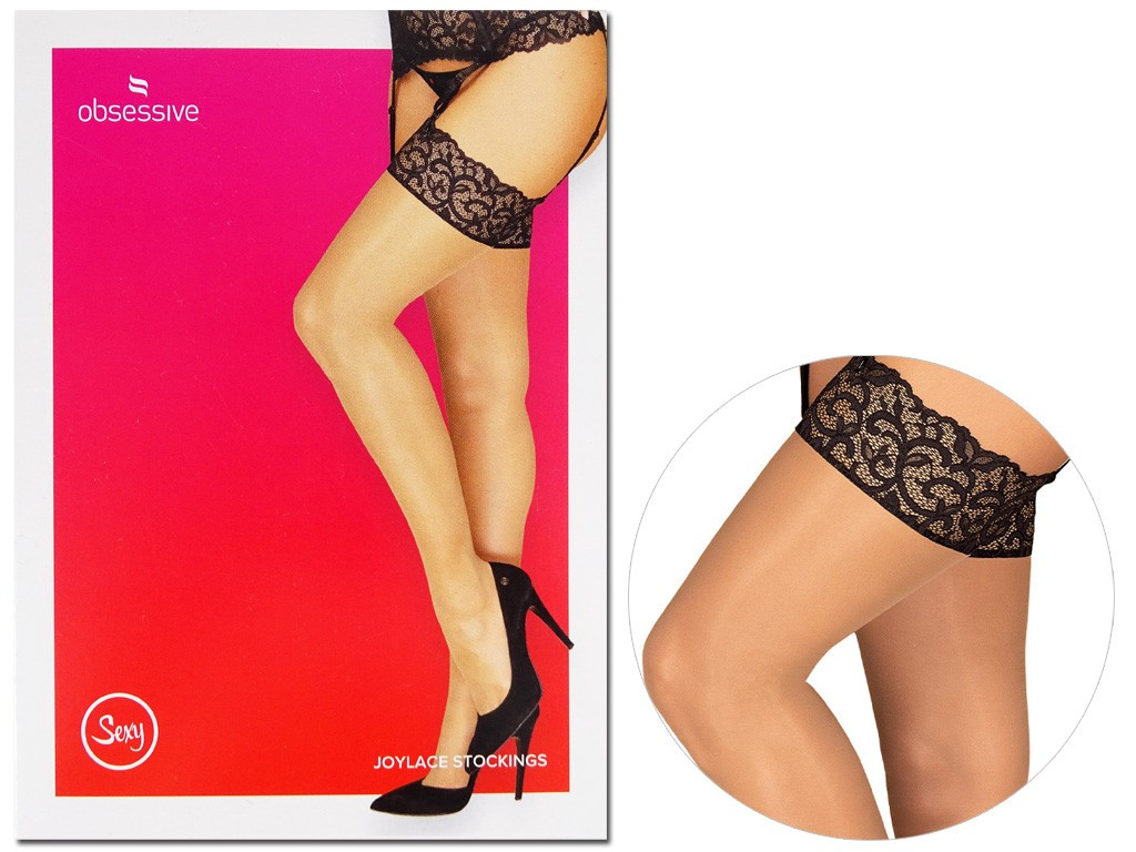 Obsessive black lace stockings - 3