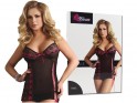 Black lace-up nightdress tied with ribbon - 4