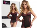 Black lace-up nightdress tied with ribbon - 6