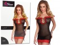 Black transparent nightdress with red lace - 6